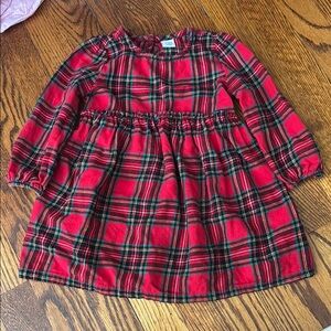 Old Navy Toddler Red Flannel Holiday Dress - 18-24 months
